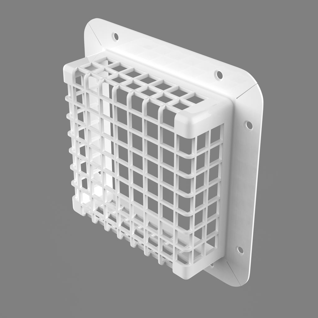 Smoke alarm protection cover angled view