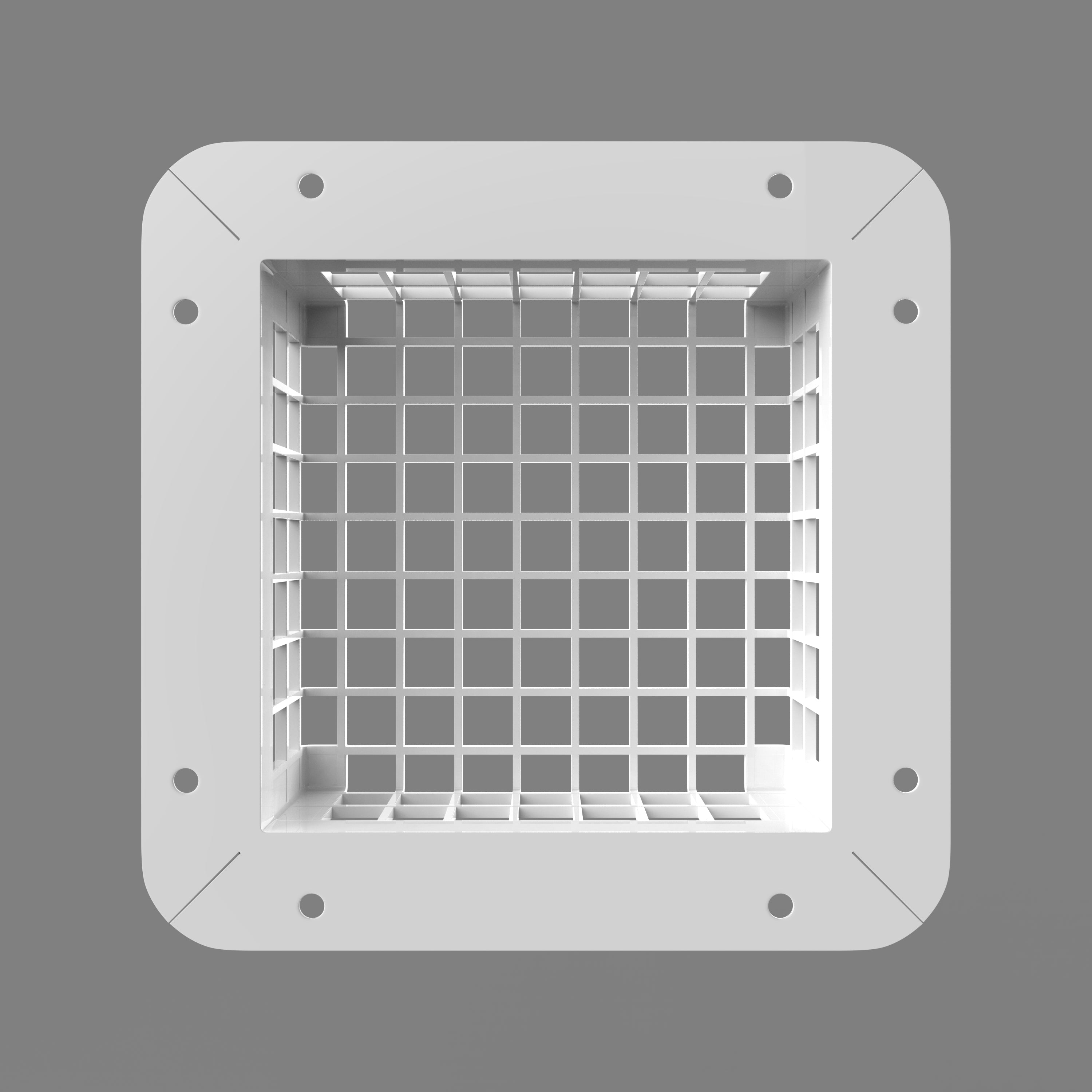 Smoke alarm protection cover underside view