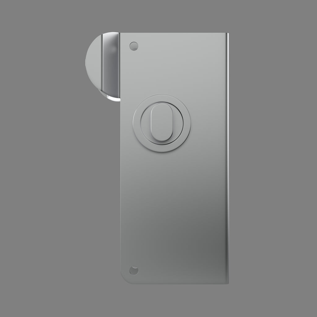 Robust stainless steel door wrap angled rear view