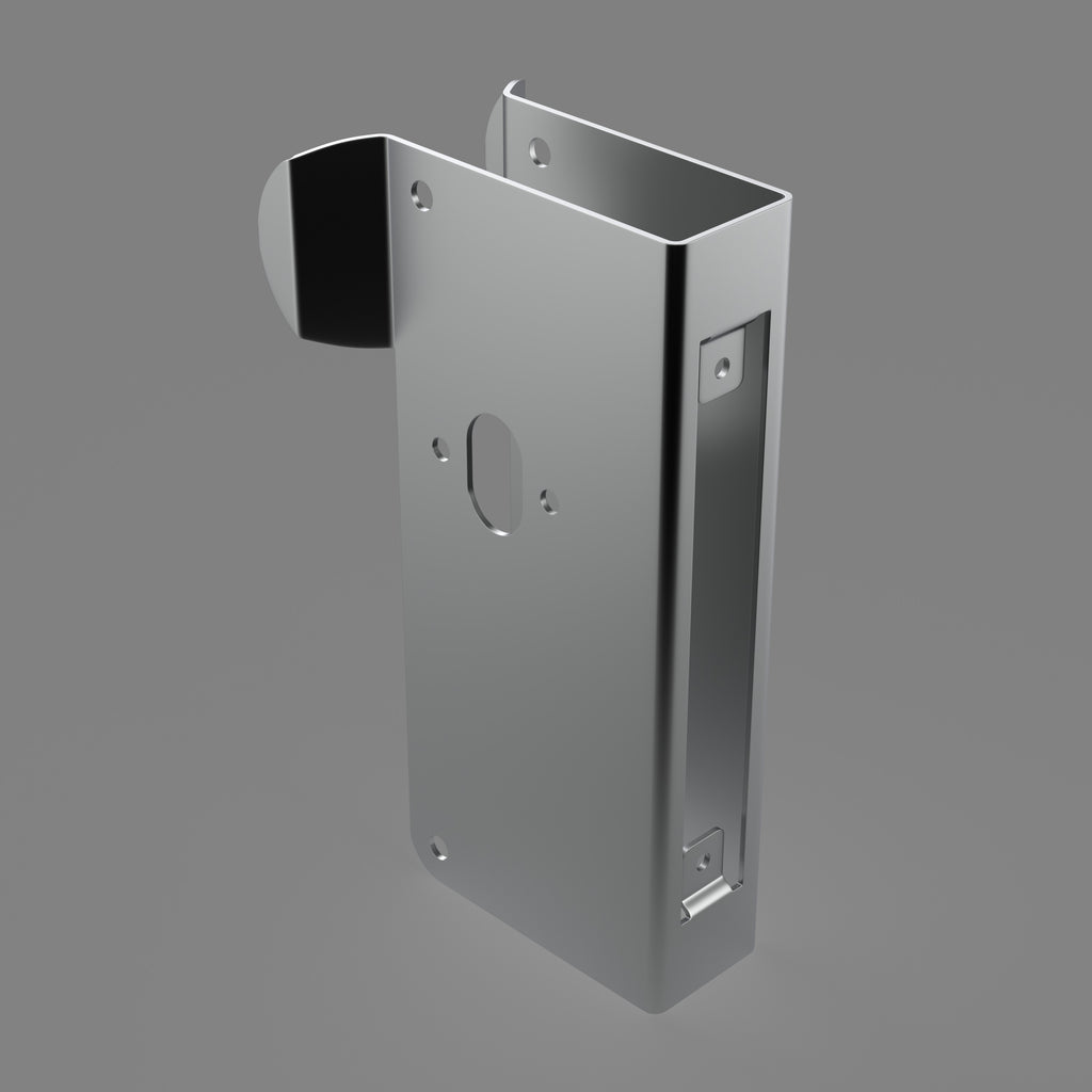 Robust stainless steel door wrap side profile view