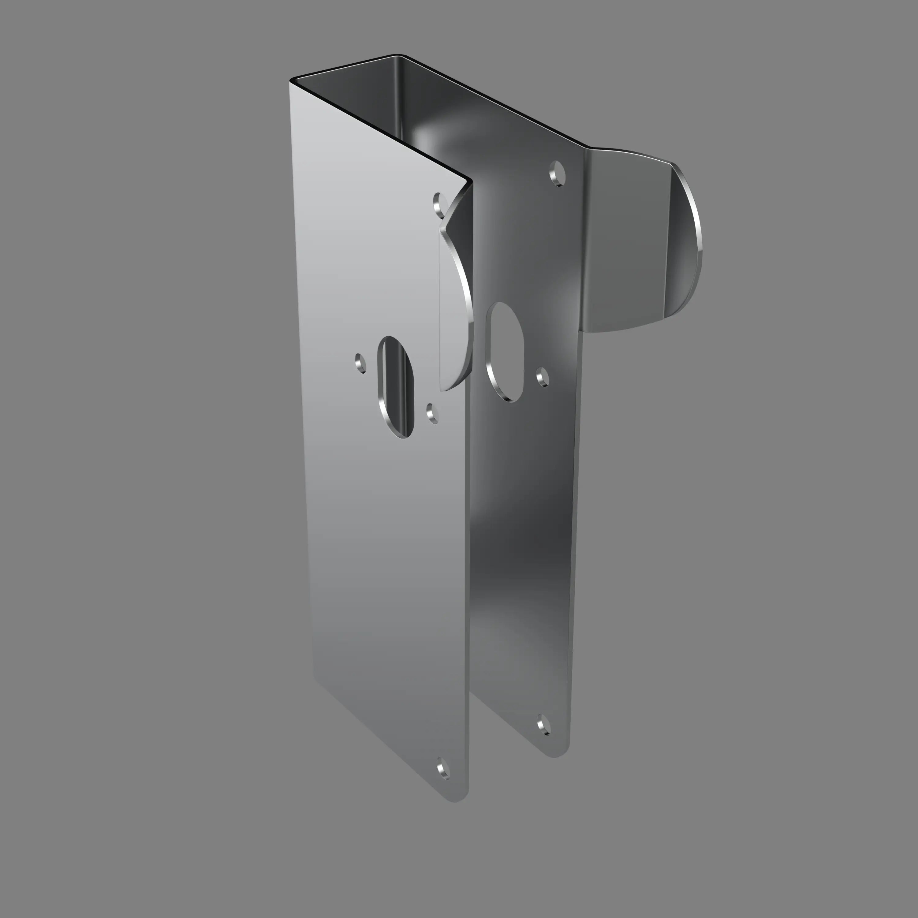 Robust stainless steel door wrap without fittings angled