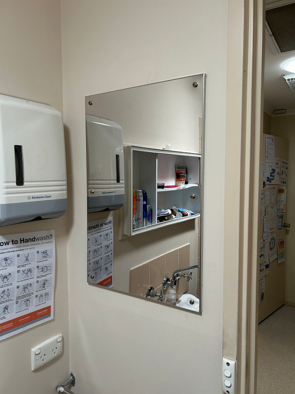 Robust stainless steel mirror installed in facility