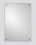 Robust stainless steel mirror front view