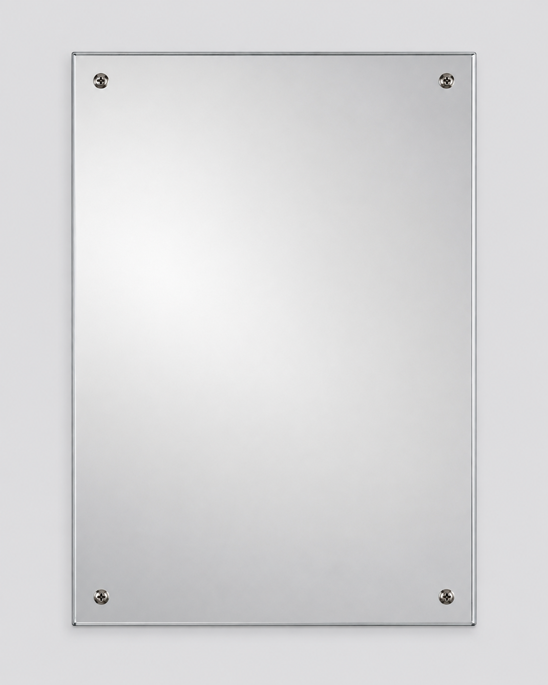 Robust stainless steel mirror front view