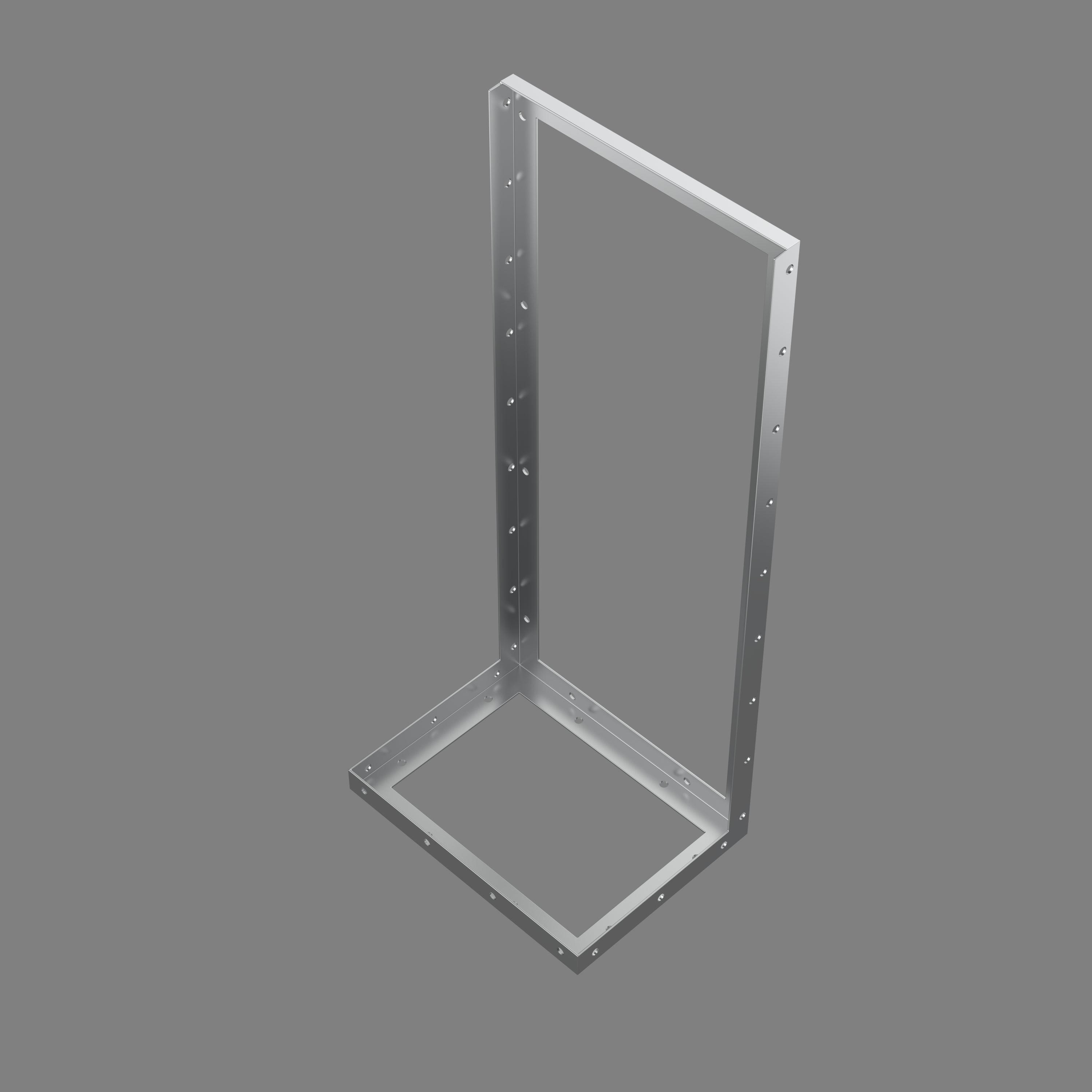 Robust stainless steel basin frame angled view