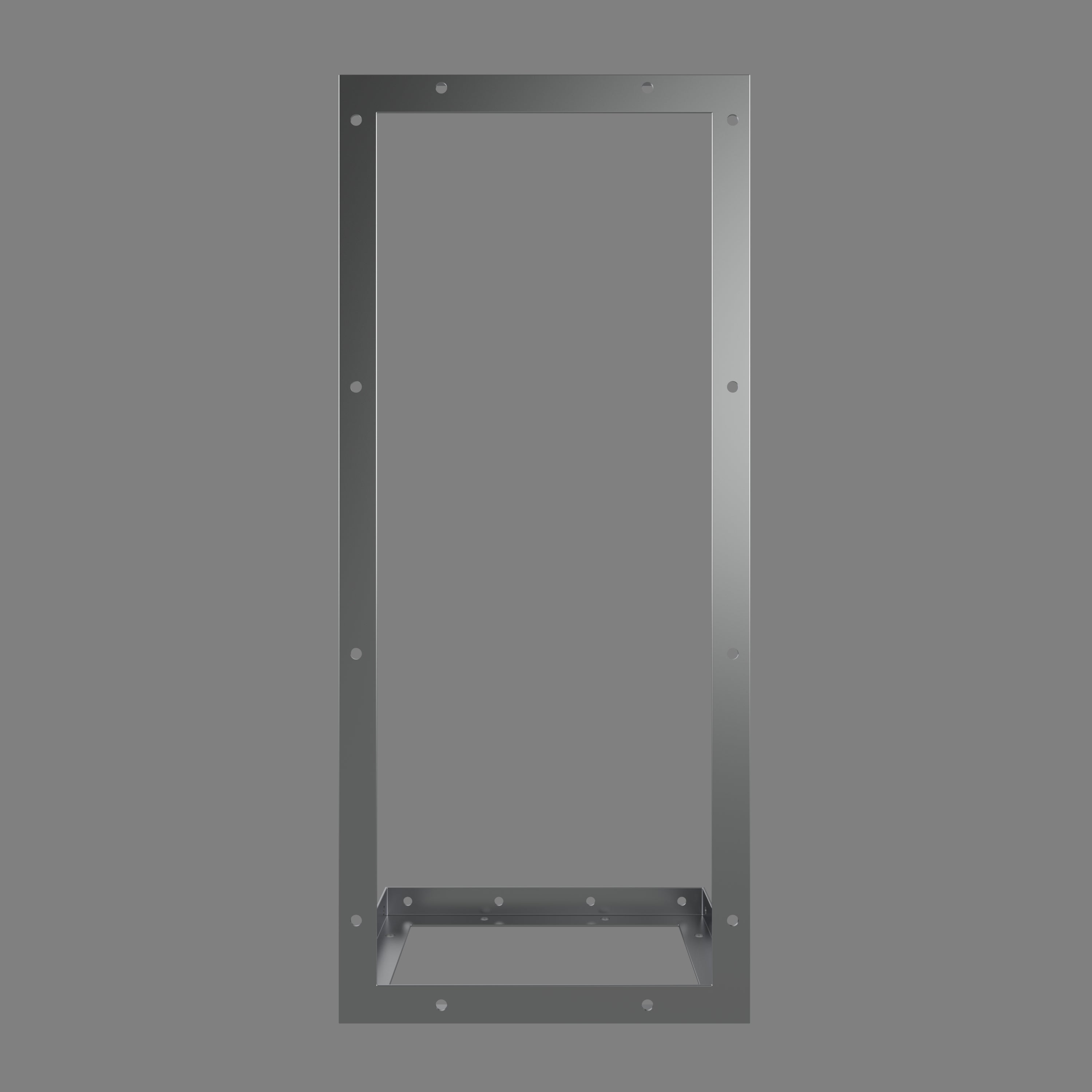 Robust stainless steel basin frame side view