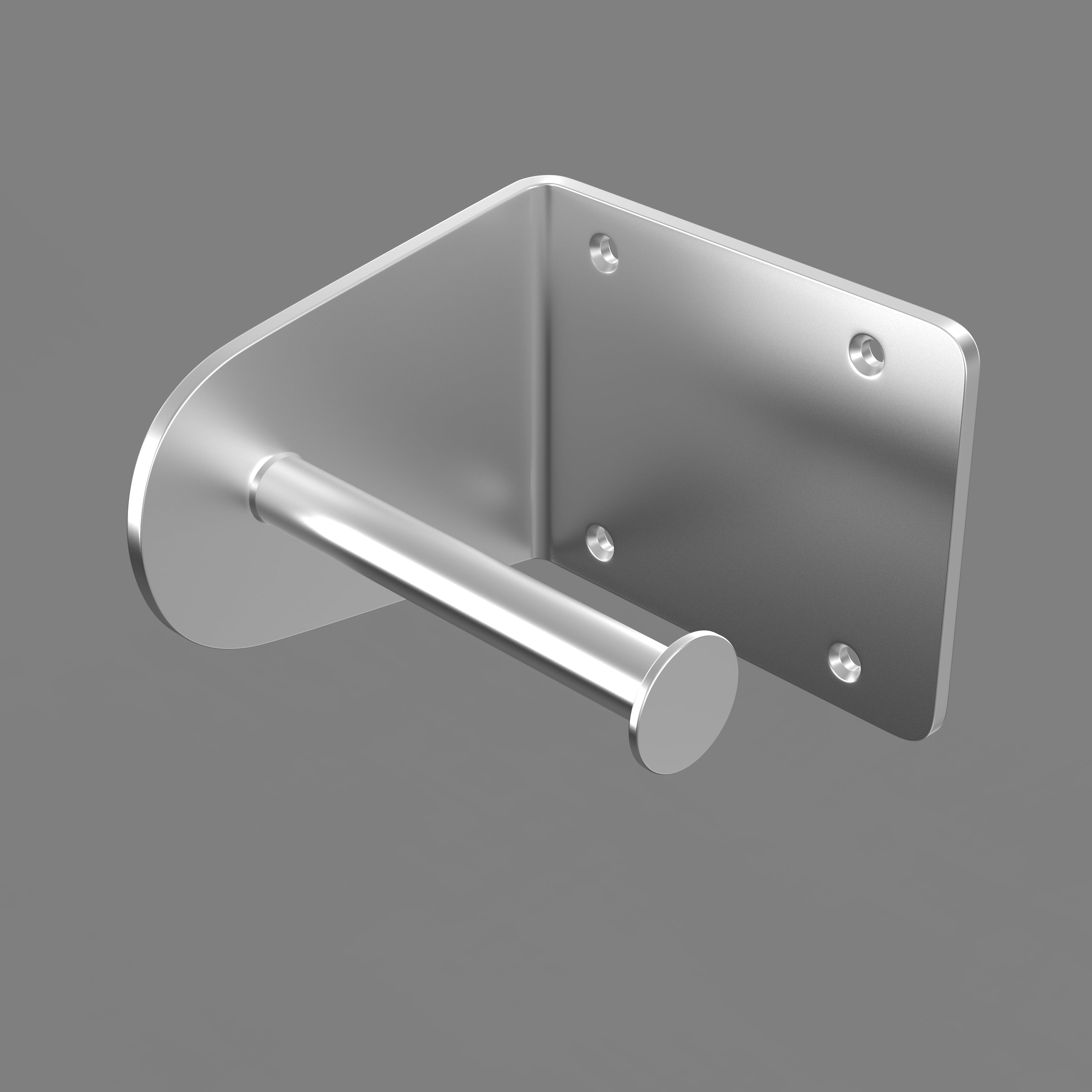 Robust stainless steel toilet roll holder