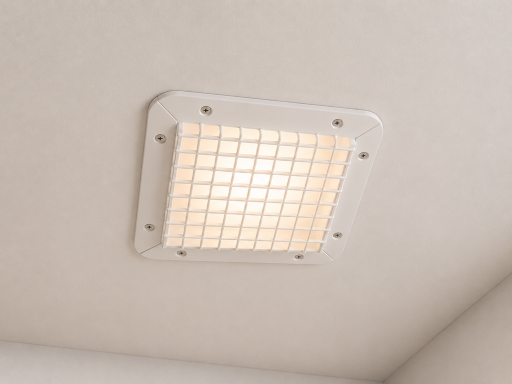 Down light protection cover installed on ceiling